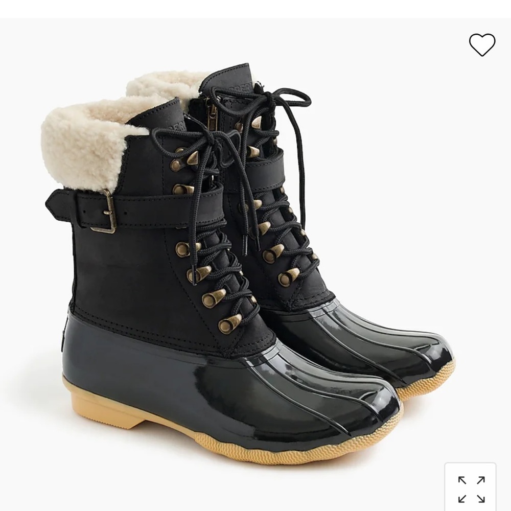Sperry Top Sider for JCrew Shearwater Buckle Boots I’m Black Size 7M NWT